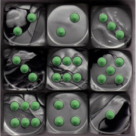 Chessex 12mm D6 Set Dice 36 Count Gemini Black Grey Green CHX26845
