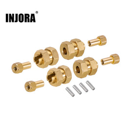 INJORA 4PCS Brass Wheel Hex Hub +5mm Extenders for Axial SCX24 AX24 INJSCX24-17