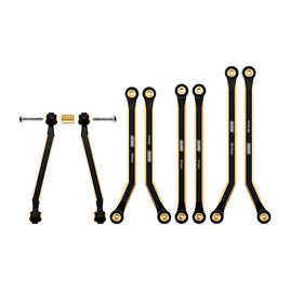 INJORA 8PCS 37g Heavy Brass High Clearance Chassis 4 Links Set for SCX24 C10 JLU Bronco Base Camp 4Runner INJSCX24-126BR