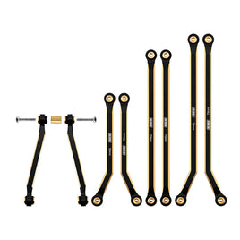 INJORA 8PCS 43g Heavy Brass High Clearance Chassis 4 Links Set for Axial SCX24 Gladiator Power Wagon INJSCX24-127BR