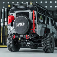INJORA CNC Aluminum Front Rear Bumper with Lights for 1/18 TRX4M Defender (4M-88) INJ4M-88FR