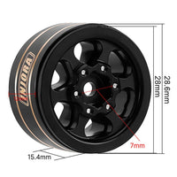 INJORA 1.0" Brass -4.7mm Offset Wheels for Micro Crawlers (W1012) INJYQW-1012BGD