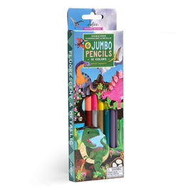 eeBoo Dinosaur 6 Double Sided Fluorescent And Metallic Jumbo Color Pencils