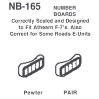 Details West 165 Number Boards: Emd F & E Units - HO Scale