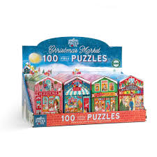 Eeboo Christmas Market 100 Piece Puzzle Assortment