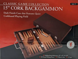 15" Cork Backgammon Set