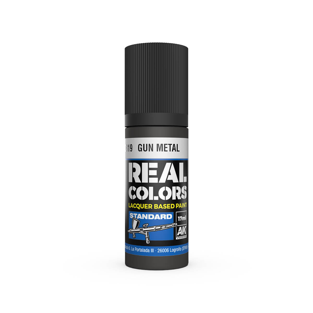 AK Real Colors Gun Metal Lacquer Paint 17mL Eugene Toy & Hobby