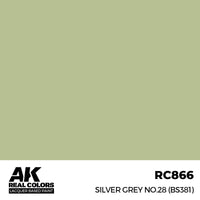 AK Real Colors Silver Grey No.28 (BS381) Lacquer Paint 17mL