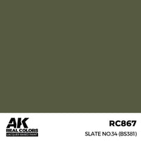 AK Real Colors Slate No.34 (BS381) Lacquer Paint 17mL