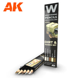 AK Weathering Pencil Set- Splashes, Dirt, and Stains