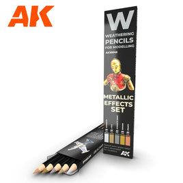 AK Weathering Pencil Set- Metallics