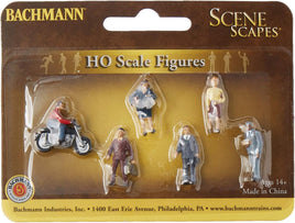 SceneScapes(TM) Figures City People with Motorcycle (7 Pack)