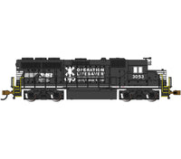 N GP40 with Operating Headlights: Norfolk Southern Operation Lifesaver #3053