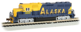 Alaska Railroad #3009 (blue, yellow) EMD GP40 N Scale Locomotive