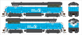 HO GE U25B Phase IIb Standard DC Burlington Northern 5408 (Ex-GN Big Sky Blue, BN Sublettering)