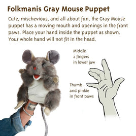 Gray Mouse Hand Puppet