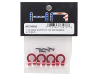 Red Aluminum Tow Shackle D-Rings (4 Pack)