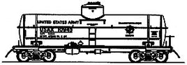 HO ACF Type 27 Riveted 10,000-Gallon Tank Car U.S. Army (dark green, yellow lettering)