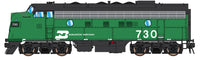 N Scale EMD F7A Locomotive #730 Burlington Northern