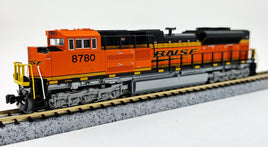 EMD SD70ACe with Nose Headlight Standard DC BNSF Railway #8780 (orange, black, yellow, Wedge Logo)
