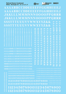 Alphabets & Numbers - Condensed Roman White MSI90031