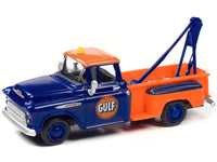 1957 Chevrolet Stepside Tow Truck Mini Metals(R) Gulf (blue, orange)