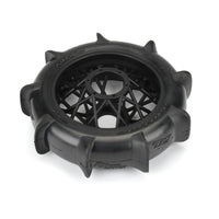Roost MX Sand/Snow Paddle Motorcycle Tire Mounted on Black Wheel for Promoto-MX Rear
