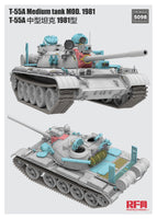 T55A Mod 1981 Medium Tank (1/35 Scale) Military Model Kits
