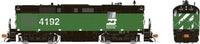 Alco RS11 - Standard DC -- Burlington Northern 4195 (Cascade Green, black, white)