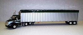 Peterbilt 579 Day Cab Tractor with Walking Floor Trailer Assembled Dennis Chan (silver, black)