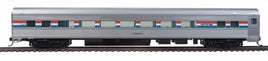85' Budd Large-Window Coach Amtrak (Phase III; silver, Equal red, white, blue Stripes)