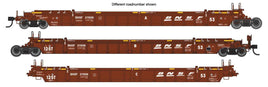NSC Articulated 3-Unit 53' Well Car BNSF Railway #211547 (brown, white)