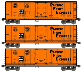 40' Steel Reefer kit Pacific Fruit Express 3 car set