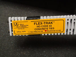 HO Code 83 Weathered Flex-Trak(TM) 3' Long Sections (6 Pack) Concrete ties