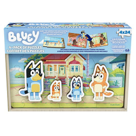 Bluey Wooden (24 Piece) Puzzles- Set of 4
