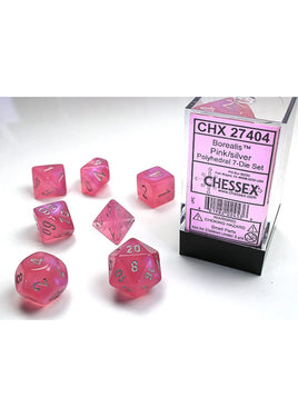 Borealis Polyhedral Pink/Silver 7-Die Set