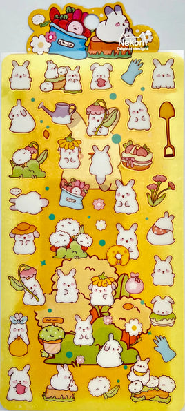 Bunny Garden Flat Stickers