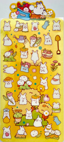 Bunny Garden Flat Stickers