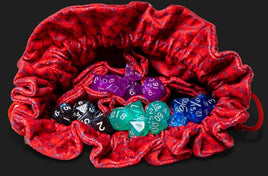 Dragon Storm Velvet Compartment Dice Bag: Red Dragon Scales