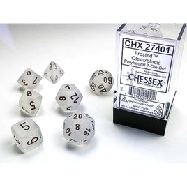 Frosted Polyhedral Clear/Black 7-Die Set