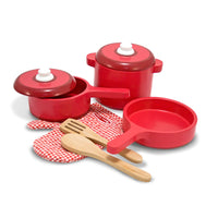 Wooden Play Kitchen Pots & Pans Play Set