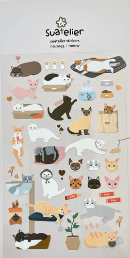 Meow! Kitty Cat Flat Stickers