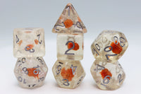 Inclusion Dice- Frost-Covered Flowers Polyhedral Dice Set (7)
