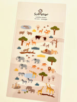 Serengeti Animal Safari Flat Stickers