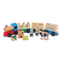 Wooden Farm Train Toy Set