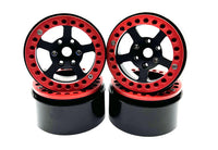 1.9" Alum. Beadlock Rims (4 pc) BLACK W/RED RIMS RCE3467