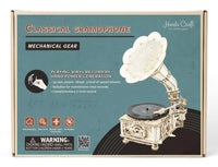 3D Mechanical Wooden Puzzle: Classic Gramophone