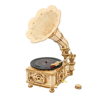 3D Mechanical Wooden Puzzle: Classic Gramophone
