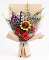 3D Modern Wooden Puzzle: Bouquet of Flowers