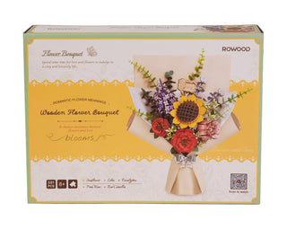 3D Modern Wooden Puzzle: Bouquet of Flowers